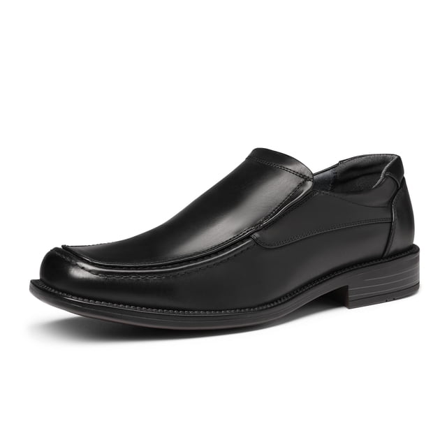 Mocasines Slip-On de Cuero Negro Goldman-02 para Hombre de Bruno Marc