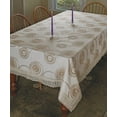 thumbnail image 2 of Marvelous Lace Tablecloth With Embroidered Round Scroll Design, Gold, 2 of 3