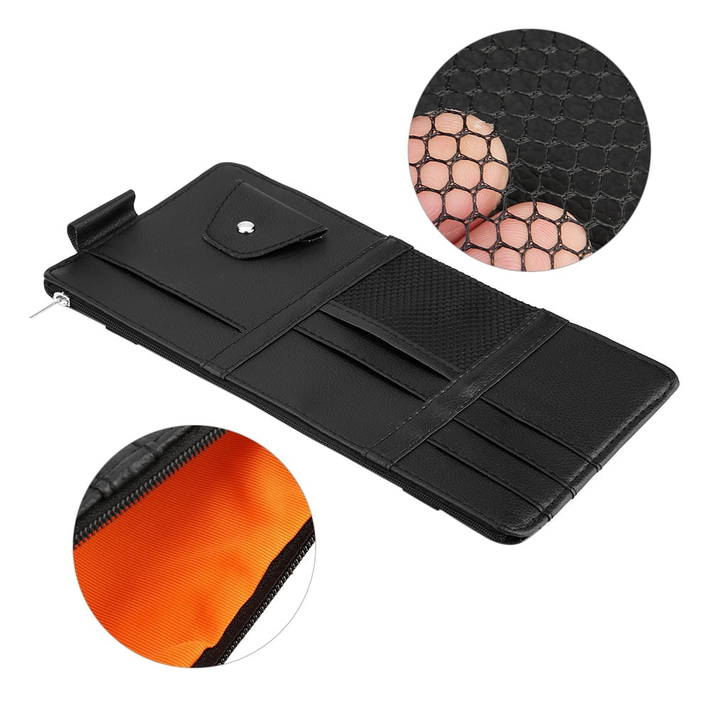 LYUMO Sun Visor Card Holder, Car Sun Visor Card Bill Organizer Glasses
