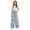 Blue, variant on JIAYUE Girls Denim Pant Ripped Design Button Fly High Waist Baggy Wide Leg Jeans for Travel Soft Wear