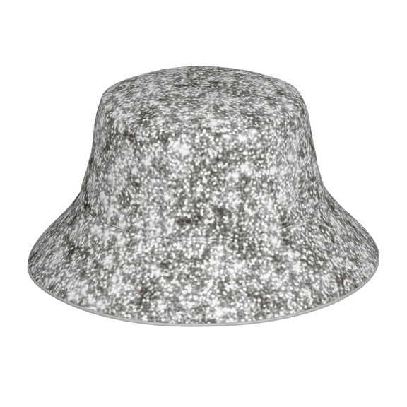 Balery Silver Glitter Sun Hats for Men Women Bucket Hat UPF 50  Buckey Hat Boonie Hat Foldable UV Protection Hiking Beach Fishing Summer
