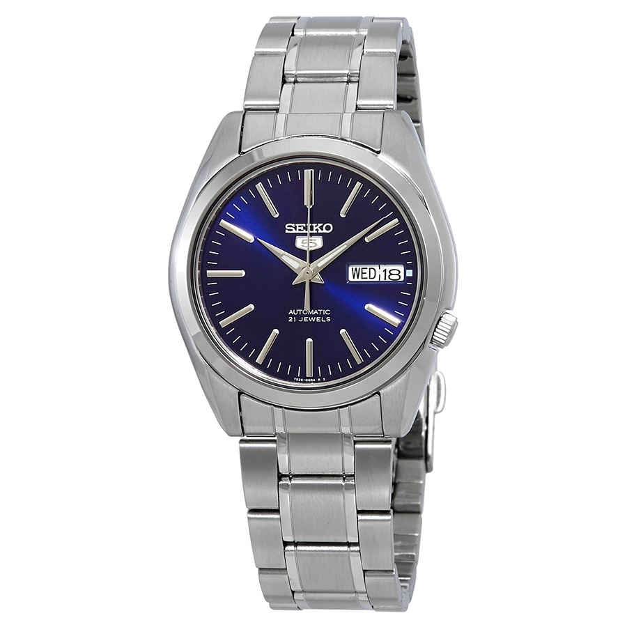 Seiko Men's SNKL43 5 Automatic Stainless Steel Bracelet Blue Dial Watch -  