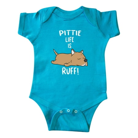 

Inktastic Pittie Life is RUFF! Pit Bull Tan Gift Baby Boy or Baby Girl Bodysuit