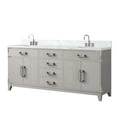 thumbnail image 2 of Laurel 72 in W x 22 in D White Oak Double Bath Vanity, Carrara Marble Top, and Faucet Set, 2 of 5