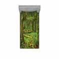 thumbnail image 2 of Tree Bedding Set with Sheet & Covers, Idyllic Lush Rainforest in Canadian Island Ferns Moss on Plant Nature Ecology Photo, Printed Bedroom Decor 2 Shams, 4 Sizes, Green, by Ambesonne, 2 of 3