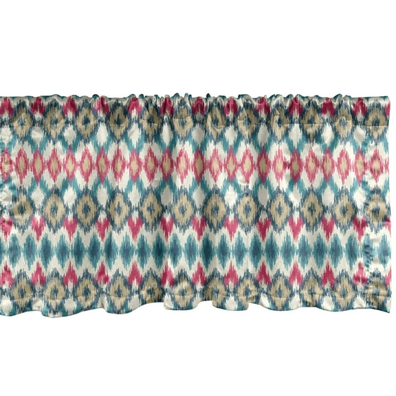Ambesonne Ikat Window Valance, Mexican Native, 54" X 18", Multicolor