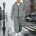 thumbnail image 2 of Boys Active Sweatsuit 2 Piece Long Sleeve Zip Up Hoodie Sweatpants Joggers Set Fall Winter Clothes Clothes for Boys 4-5 Years, 2 of 6