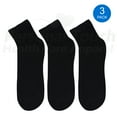 thumbnail image 2 of Diabetic Quarter Socks for Men & Women Physicians Approved Socks, 3 Pairs, Size 13-15 (Black), 2 of 5