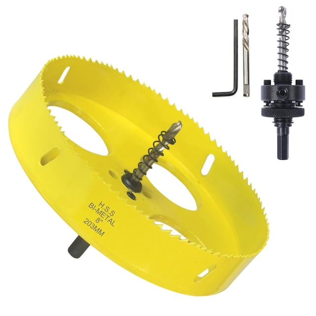 Sierra perforadora JIECHENG, 203 mm, bimetálica, 8 pulgadas, para madera y metal blando
