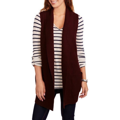 Women's Sleeveless Shawl Collar Sweater 
