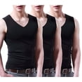 thumbnail image 2 of Blekii Men's V-Neck Casual Sleeveless Tank Top 3-Pack - Lightweight Breathable Cotton, Comfortable Daily Wear - Perfect for Undershirt Layering, Summer Casual, Home Relaxation,, 2 of 10