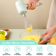 thumbnail image 4 of Handheld electric mixer beater Portable Hand Mixer – Includes Milk Frother, Egg Beater, and Food Processor Attachments for Baking and Kneading, 4 of 5