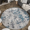 thumbnail image 7 of Bliss Rugs Modern Contemporary Abstract Round Rug for Living Room, Dining Room | Blue, 7'10''Round, 7 of 7
