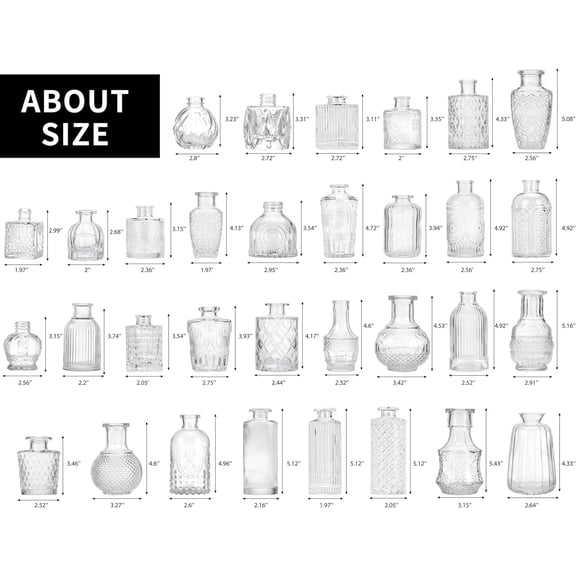 Glass Bud Vases in Bulk, Set of 64 Small Vases for Centerpieces, Flower Vases for Flowers in Bulk for Rustic Wedding Home Table Decorations$$