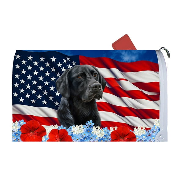 Black Labrador - Best of Breed Patriotic Dog Breed Mail Box Cover