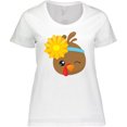 thumbnail image 3 of Inktastic Thanksgiving Turkey, Brown Turkey, Sunflower Women's Plus Size T-Shirt, 3 of 5