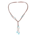thumbnail image 2 of Bohemian Turquoise Pendant Long Choker Suede Choker Necklace with Vintage Turquoise Statement Dangle Earrings Jewelry Accessories for Women, 2 of 8