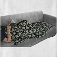 thumbnail image 6 of Flower Soft Flannel Fleece Throw Blanket, Vintage Style Blossoming Flowers on Dark Toned Background Flourishing Nature, Cozy Plush for Indoor and Outdoor Use, 50" x 70", Black and Ivory, by Ambesonne, 6 of 6