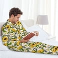 thumbnail image 6 of Sikiie Sunflowers And Butterflies Mens Pajama Set, Soft Warm Long Sleeve Sleepwear, Cozy Button-Down Pjs for Men-X-Large, 6 of 7