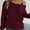 Red, variant on Womens Sweaters Fashion Metal Buckle Strap Cold Shoulder Long Sleeve Knitwear Autumn Street Casual Pullover Tops