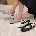 thumbnail image 7 of Women's Woven Mesh Mary Jane Mules Flats Closed Square Toe Slip-On, 7 of 7