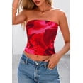 thumbnail image 4 of Top Bandeau PRETTYGARDEN Rojo Floral Sin Tirantes XXL, 4 of 8