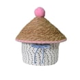 thumbnail image 2 of Round Woven Cotton Rope Storage Basket with Lid, Multicolor, 11 x 7 Inches, Decorative Organizer for Desk, Shelf, Bathroom, 2 of 6