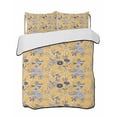 thumbnail image 2 of Vintage Flower Twin Size Down Alternative Comforter, Lightweight Comforter Quilt Bedding Set with Pillow Shams Country Bird Garden Butterfly Yellow All Seasons Bed Comforter Duvet Insert 68"x86", 2 of 7