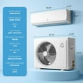 thumbnail image 2 of 18000 BTU Mini Split Air Conditioner & Heat Pump, 19 SEER2 Ductless Inverter AC System with Install Kit for 1250 Sq.Ft., 2 of 7