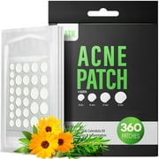 ZATKTK Pimple Patch (360 Counts 4 Sizes), Hydrocolliod Acne Patch for Face, Invisible Zit Patch with Tea Tree Oil & Calendula Oil, Blemish Patch, Vegan and Cruelty Free