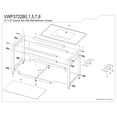 thumbnail image 5 of Kingston Brass VWP3722B5 Quadras 37" Ceramic Console Sink with Steel Base and Glass Shelf (1-Hole), White/Oil Rubbed Bronze, 5 of 7