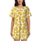 thumbnail image 1 of Fotbe Cheese Conjunto de Pijama Estampado para Mujer, 2 Piezas, Ropa de Dormir con Camiseta de Manga Corta y Shorts Suaves-Large, 1 of 6