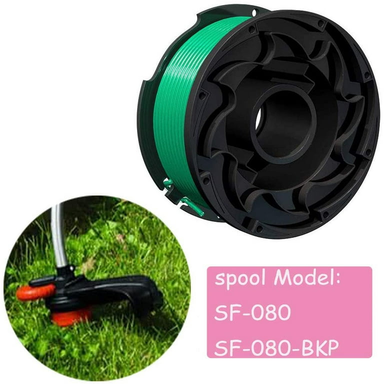 CMOOD GH1100 GH1000 String Trimmer Replacement Spool Compatible with Black  and Decker DF-080 GH2000 Weed Eater String Trimmer DF-080-BKP 30ft 0.080