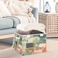 thumbnail image 3 of Yayeee Collapsible Cube Storage Bin with Lid Fabric Closet Decorative Basket with Handles, Pink and Green Cat, 3 of 7