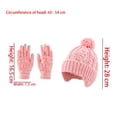 thumbnail image 3 of 3 Pcs Kids Winter Hat Scarf Gloves Set Knit Pompom Beanie with Earmuffs Double Layer Scarf Touchscreen Gloves Toddler Thick Thermal Sets Pink 2-10 Years, 3 of 6