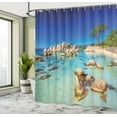 thumbnail image 4 of Ambesonne Scenic Summer Shower Curtain, Beach and Clear Ocean, 69"Wx75"L, Cobalt Blue Multicolor, 4 of 4