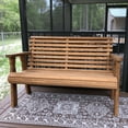 thumbnail image 2 of Amish Heavy Duty 800 Lb Roll Back Pressure Treated Garden Bench (4 Foot, Dark Walnut Stain), 2 of 10