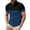 Blue, variant on LRGSHF Polo Shirts for Men Short Sleeve Color Block Pullover Slim Fit Contrast Tops Summer Golf Daily Casual Outfit Gray 2XL