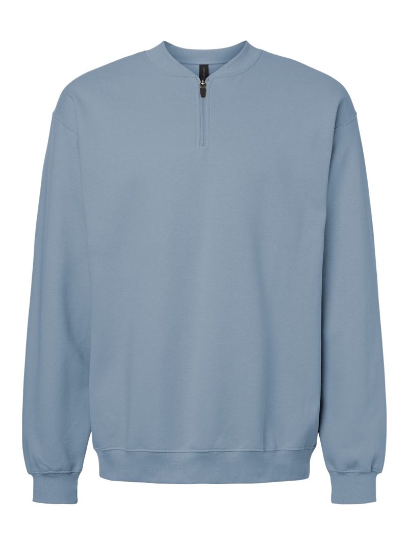 Gildan SF008 Softstyle Midweight 1/4 Zip Sweatshirt-Stone Blue-M