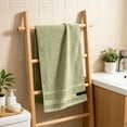 thumbnail image 5 of Extra Large Cotton Bath Towel 29.13"x13.38", Soft Absorbent Quick-Dry Lightweight, Green, 5 of 6