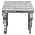 thumbnail image 2 of Diamond Sofa MOSAICETBI Mosaic End Table with Bone Inlay & Linear Pattern, Black & White, 2 of 7