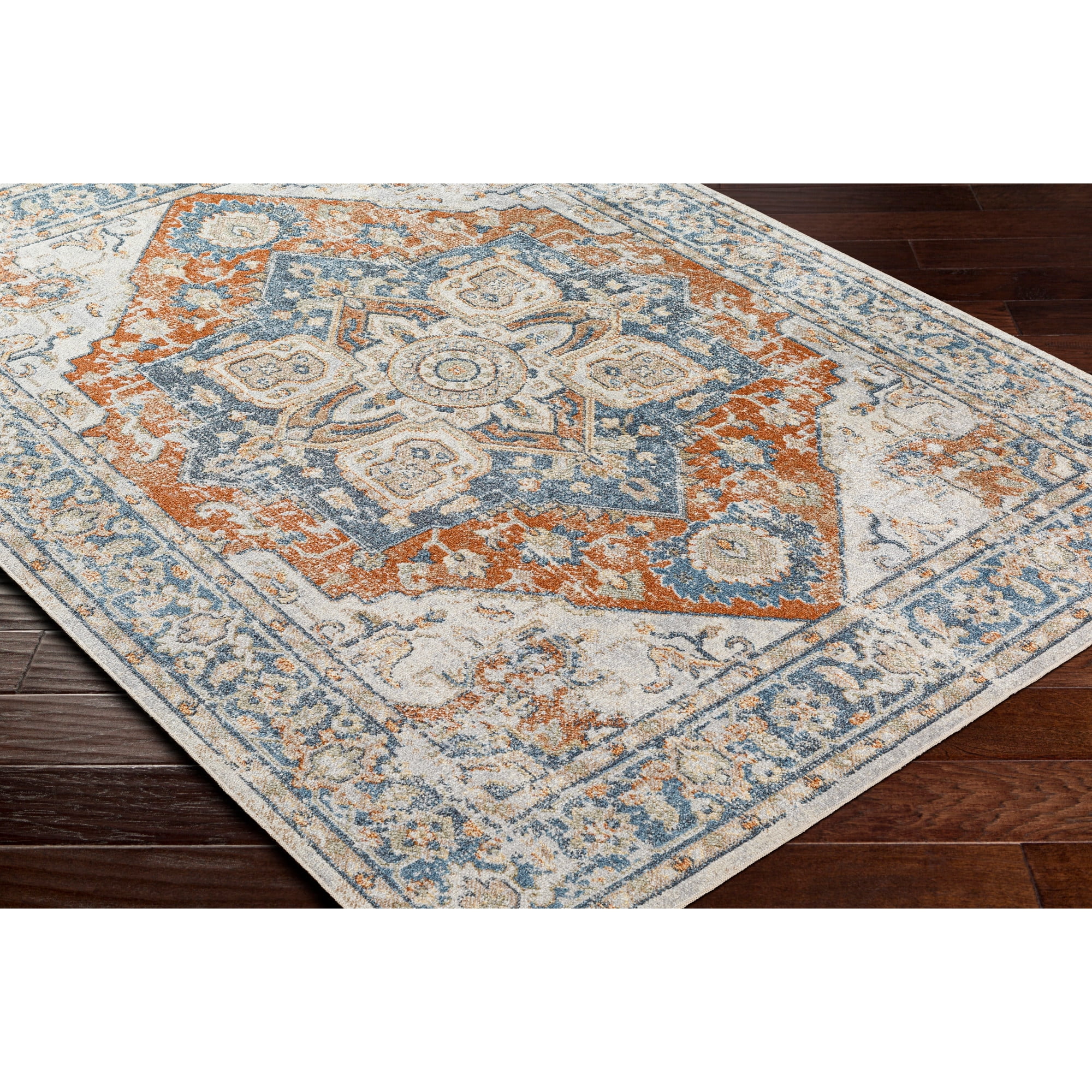 Artistic Weavers  Camel/Navy 2' x 4'  Machine Washable Rectangle Area Rug