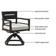 thumbnail image 6 of Noble House Dakota Aluminum Outdoor Swivel Rocker Dining Chairs, Sunbrella Cushions, Tapered Base, Ember Black, Set of 2, 6 of 8