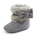 thumbnail image 5 of Baby Girl Plush Winter Snow Bowknot Boots,Soft Sole Fleece Warmer Anti-Slip Toddlers Infant Prewalker Booties Shoes, 5 of 5