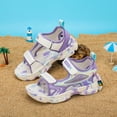 thumbnail image 2 of Gubotare Sandals for Toddler Boys Boys Girls Summer Outdoor Athletic Sport Sandals Walking Hiking Hook and Loop Adjustable Size 3.5 (Purple,3.5 Big Kid), 2 of 7
