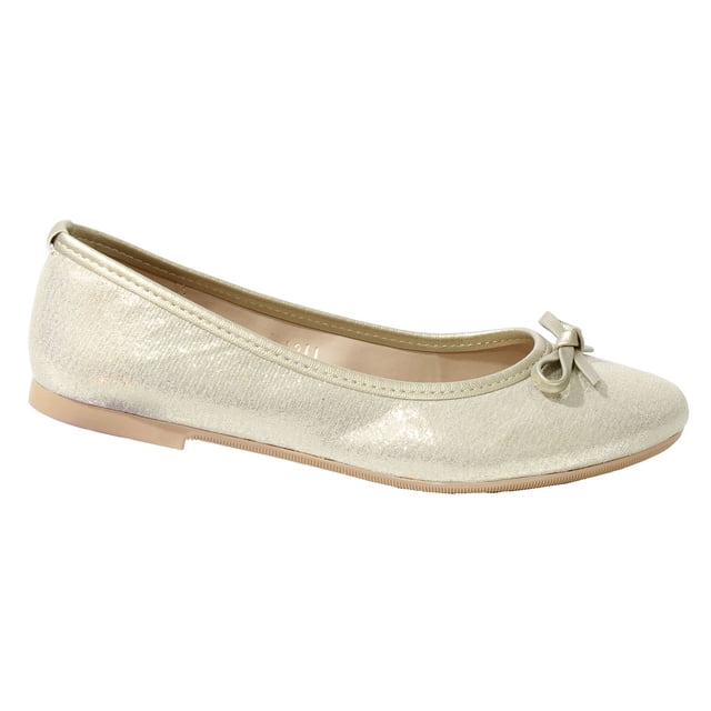 Zapato Flats Balerina Casual Niña Mujer T-22 al 26 cm Color Oro Inglés 1211 Kuali Shoes Piso Comodos