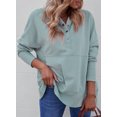 thumbnail image 4 of Sidefeel Women Button V Neck Hoodies Casual Oversized Pullover Sweatshirt Henley Hooded Tops with Pockets S-2XL, 4 of 11