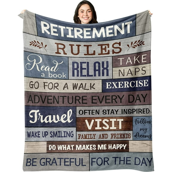 Retirement Gifts for Men, Retirement Gifts for Women 2024, Best Retirement Blanket, Retired Gifts for Men, Farewell Gifts for Coworkers, Coworker Leaving Gift Throw Blankets 50"X60"
