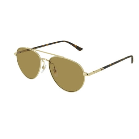 Gucci GG0388SA 004 Sunglasses Gold Frame Brown Lenses 56mm