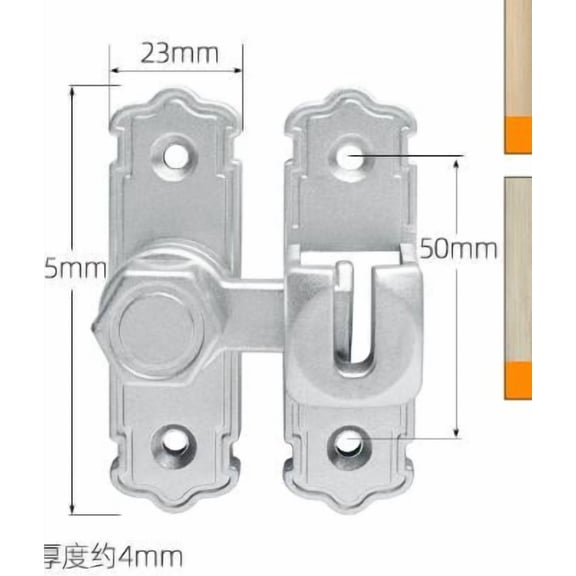 WEUVEB Aluminum Door Latch Bolt Finish 2 Pieces Security Hardware